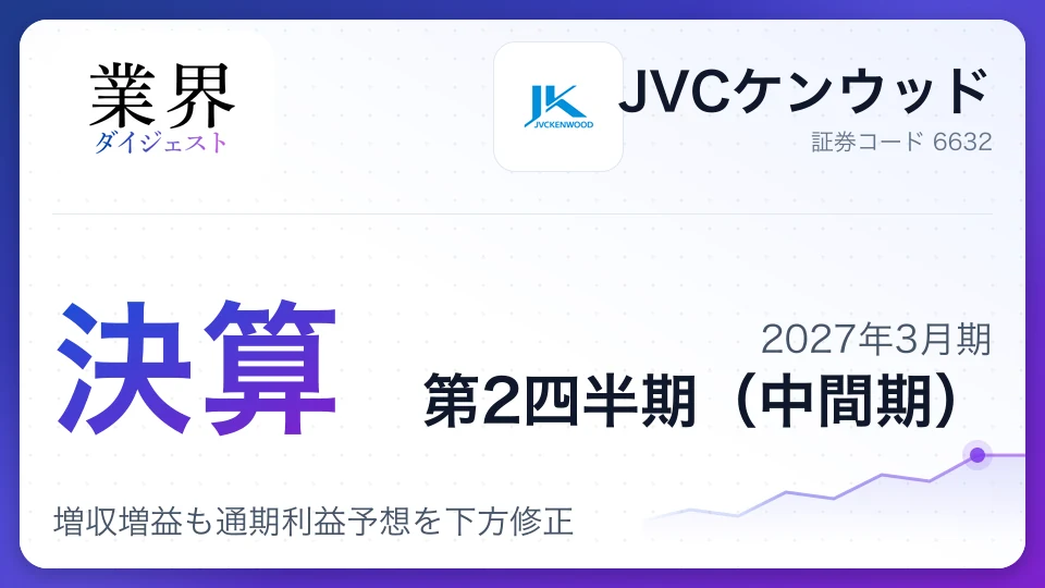 JVCKenwood Q2 FY2027: Revenue climbs as full-year profit outlook is cut
