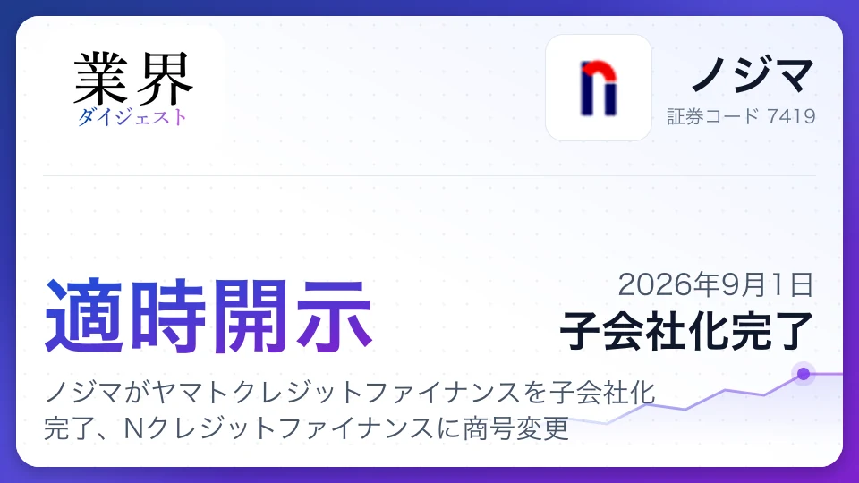 ノジマがヤマトクレジットファイナンスを子会社化完了、Nクレジットファイナンスに商号変更